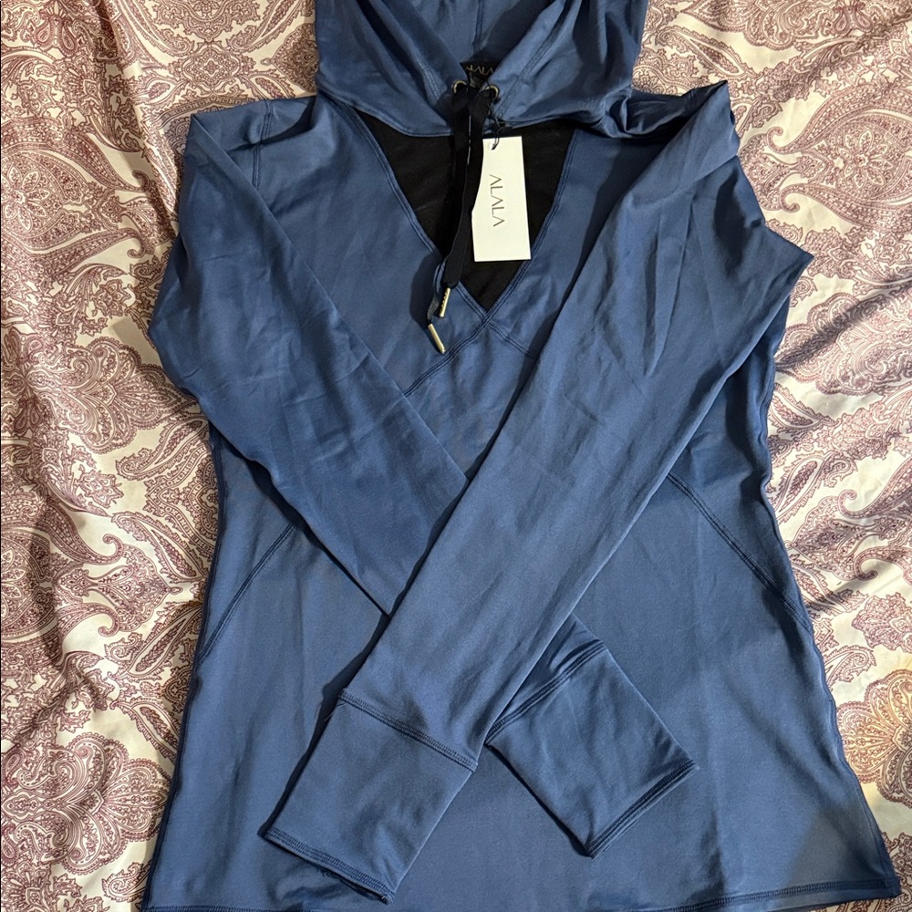 Alala Slate Blue Hooded Top